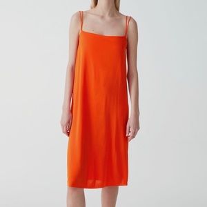 COS A-line Slip Dress Orange Small